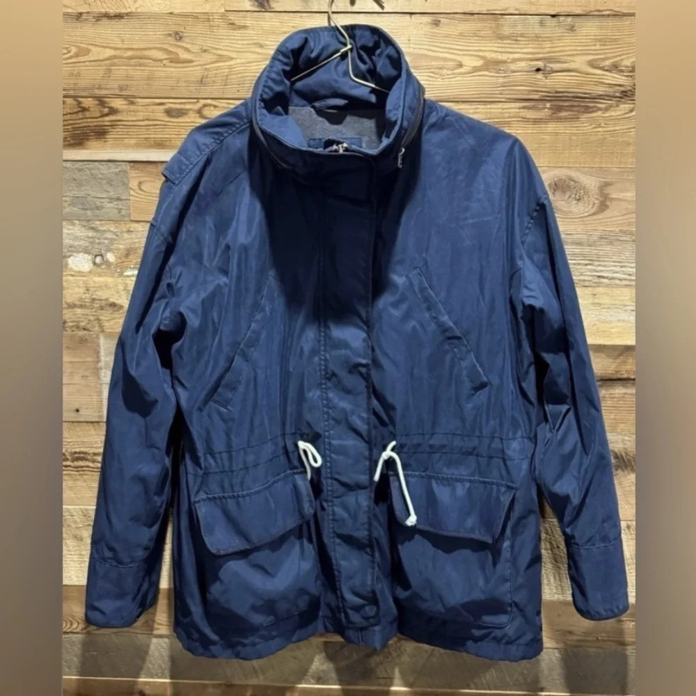 Abercrombie & Fitch Navy Jacket Anorak adjustable outdoor chore barn 90s hood M